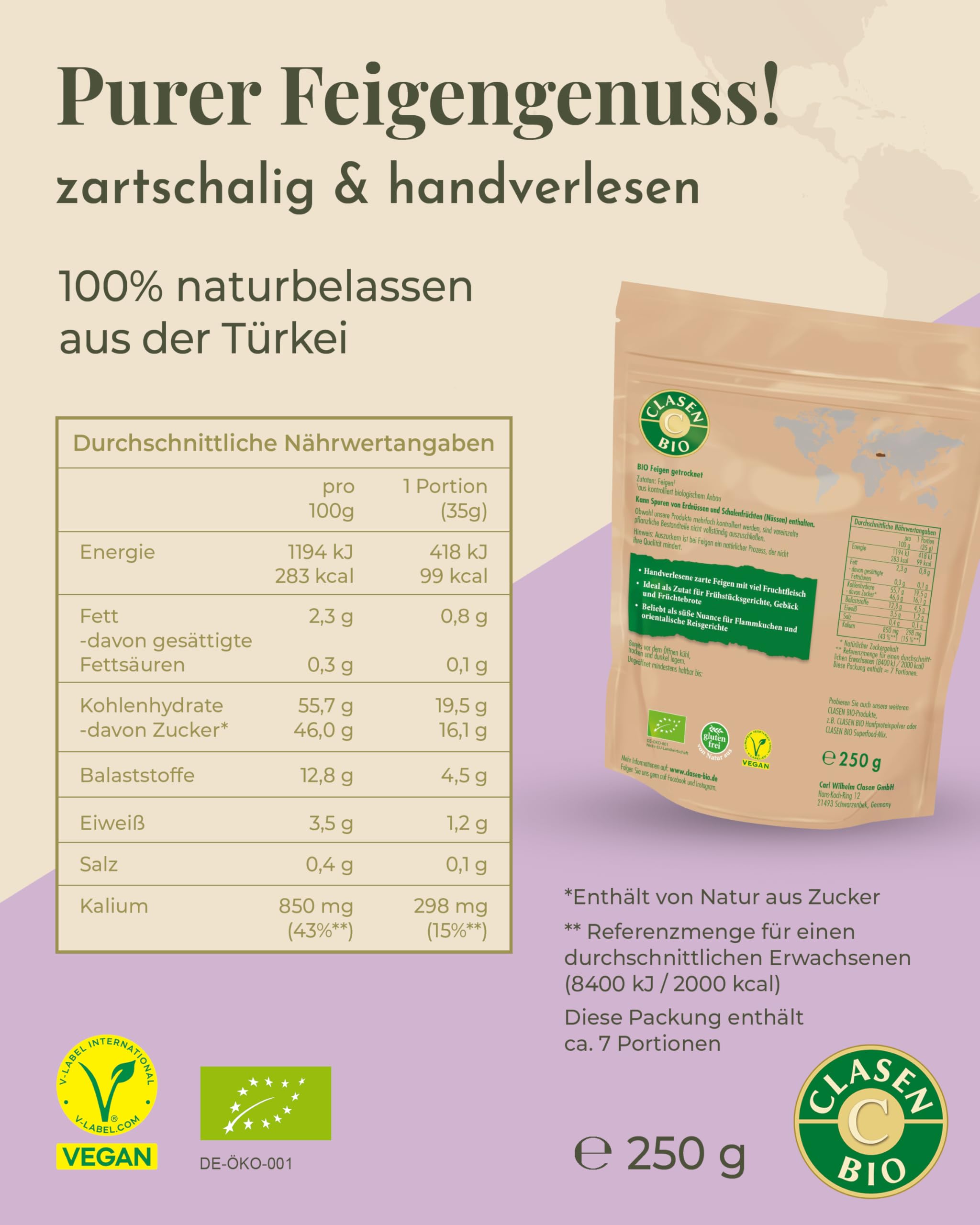 7x CLASEN BIO Feigen - 250g