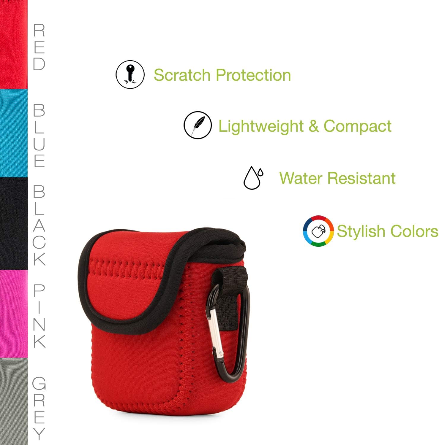 MegaGear MG1875 Ultra Light Neoprene Camera Case Compatible with GoPro Max - Red : Electronics