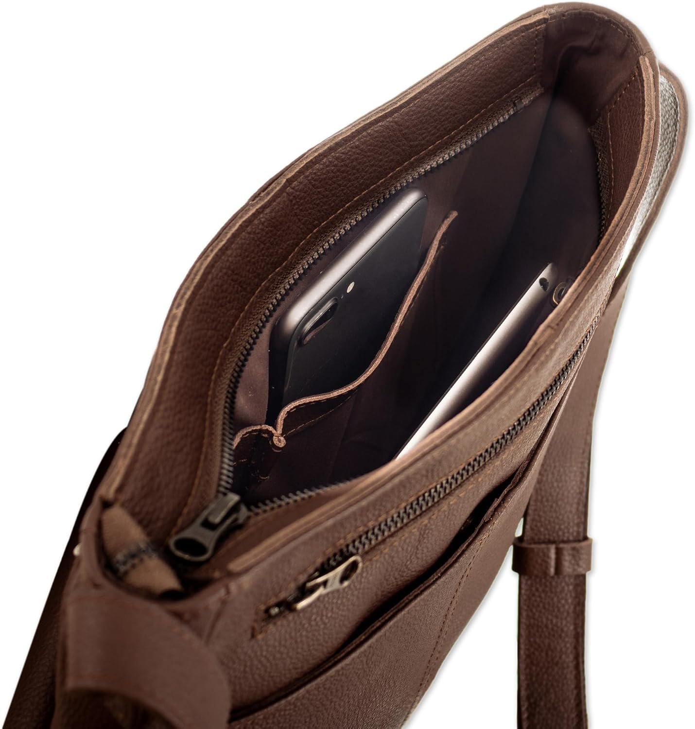 NOVICA Leather sling bag, 'Intrepid Traveler'