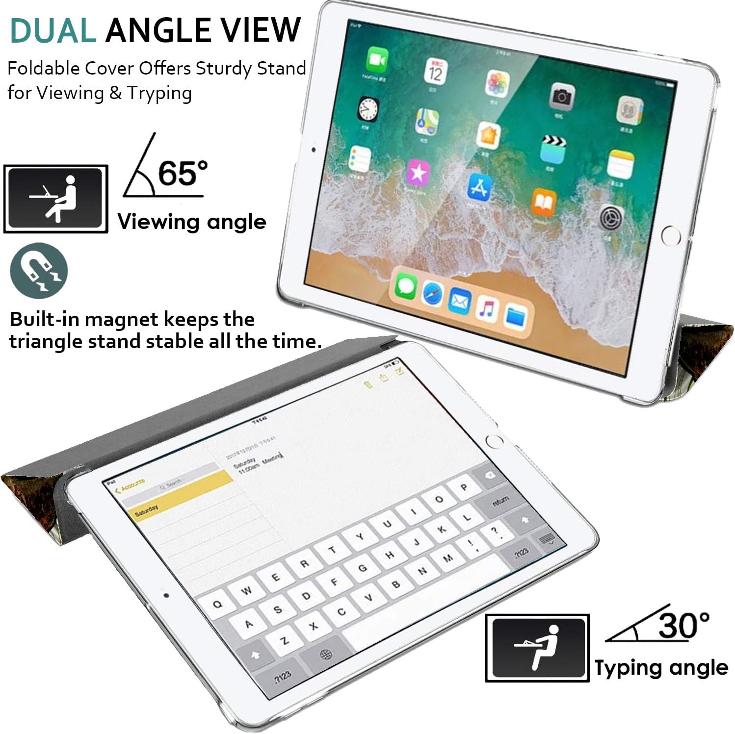 DuraSafe Cases iPad 10.5 Air 3rd Generation [ Air 3 2019 ] MV172LL/A MV162LL/A MV152LL/A MUUT2LL/A MUUR2LL/A MUUQ2LL/A Trifold Printed PC Lightweight Protective Clear Back Cover - Olivia Tree