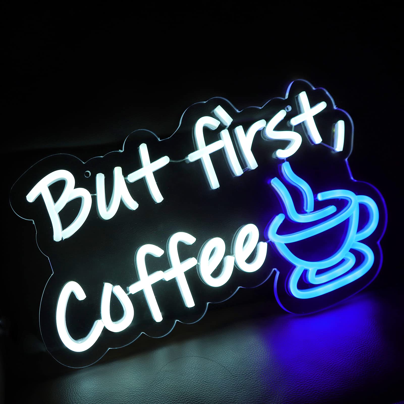 Vinray But First Coffee Neon Sign for Coffee Bar Pub Decor,Wall Art Decoration For Restaurant Living room,Led Light of Cafe,USB Power Supply With Metal Chain.