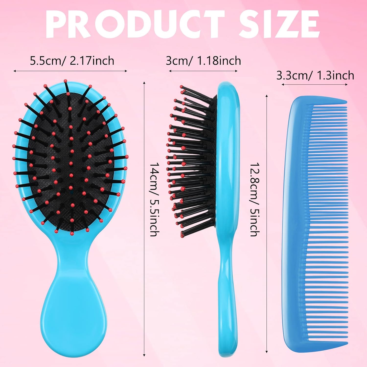 Gerrii 70 Pcs Mini Wet Hair Brush Set 35 Small Travel Detangler Brush 35 Colorful Plastic Hair Combs Soft Bristles Combs for kids Women Baby Girl(Pastel Colors)