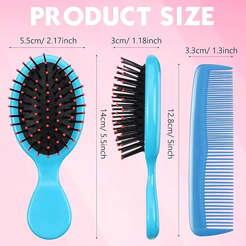 Miniatura 2 de Gerrii Juego de 70 mini peines para cabello húmedo, 35 cepillos desenredantes pequeños, cepillo desenredante de viaje, 35 peines de plástico