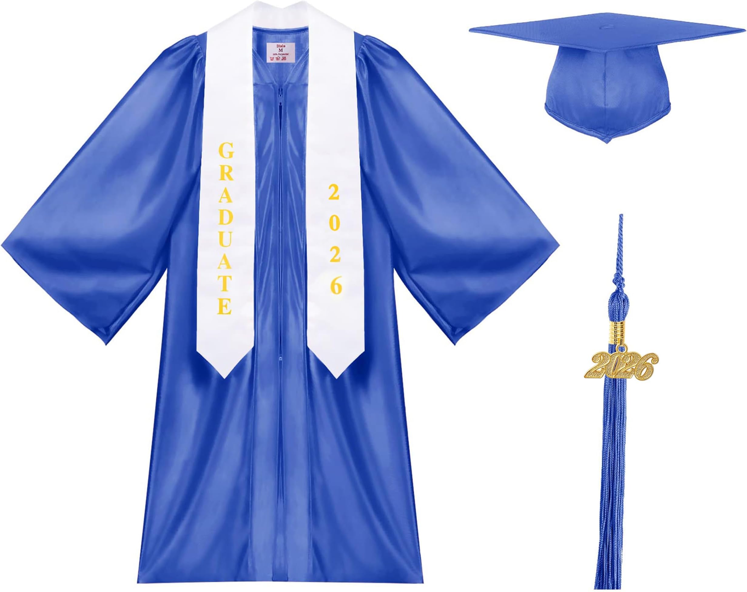 Preschool and Kindergarten Graduation Cap Gown Stole Package 2026 Tassel Set for Kids, Certificate