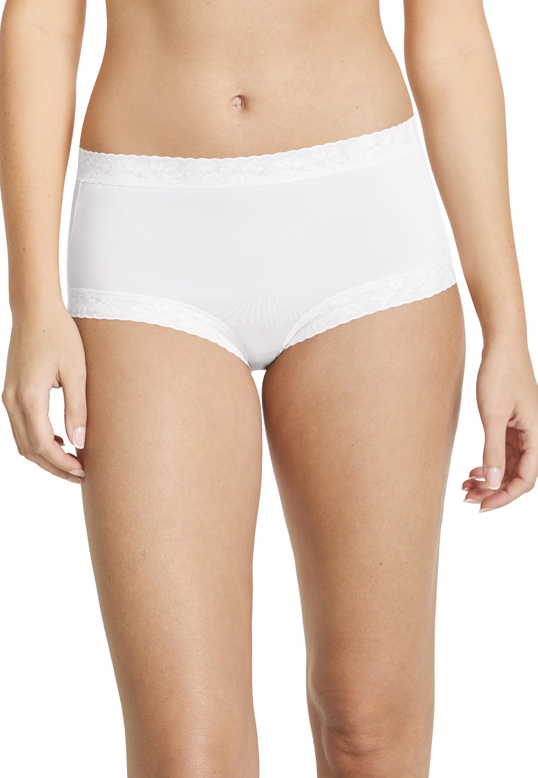Jockey Women's Parisienne Soft Stretch Lace Brief, White, XL