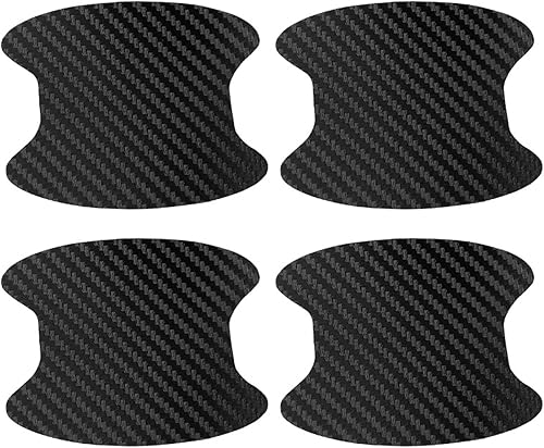 kingsea 4 protectores contra arañazos para manija de puerta de automóvil, textura magnética extraíble de fibra de carbono 3D, textura de fibra de