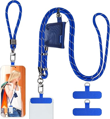Miniatura 8 de HOTEMIA Cordón para teléfono celular, cordón cruzado para teléfono con correa ajustable de nailon para el cuello, compatible con la mayoría de