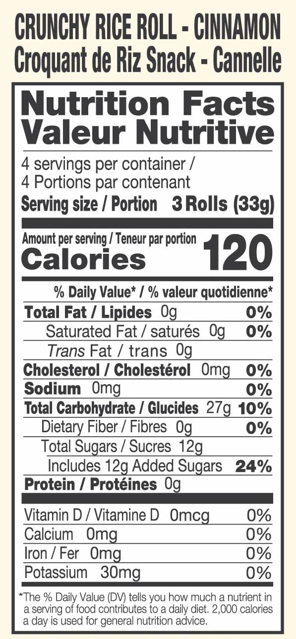 Nicos (Cinnamon) Crunchy Rice Roll- Puffed Rice (12 Rolls x 6) made with real white rice - gluten free delicious snack for kids & adults-Friendly Grains