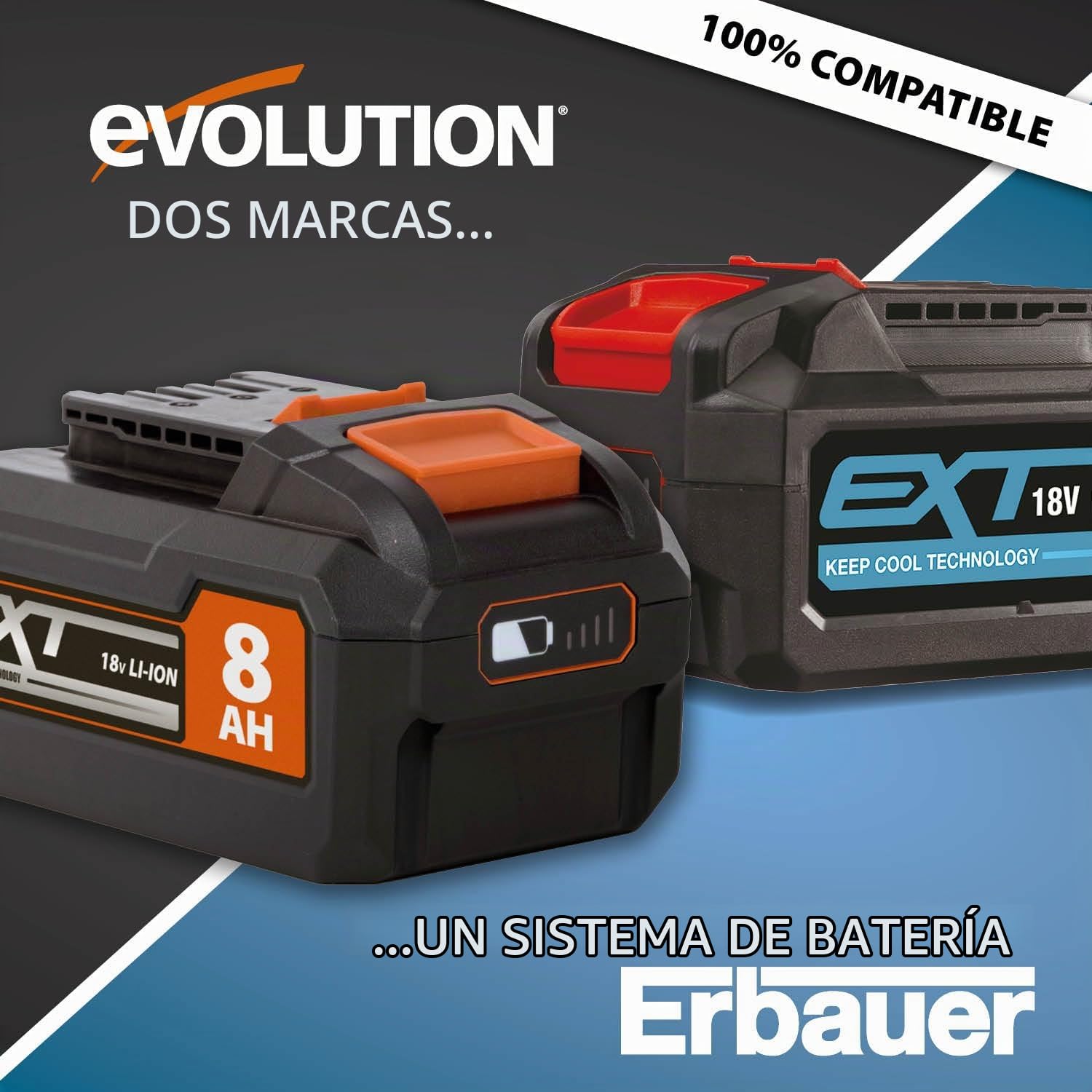 Evolution Batería de Iones de Litio de Evolution Power Tools, 4 Ah, 18 V