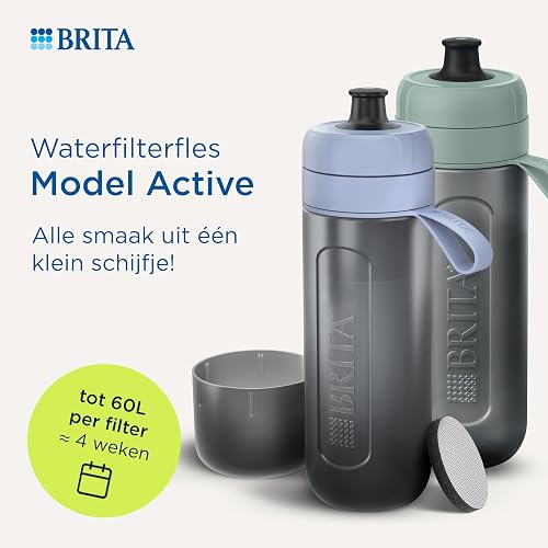 BRITA Borraccia filtrante Attivo Blu Scuro (0,6 L) riduce Cloro, Particelle Belle ≥ 15 µm, Alcuni pesticidi, erbicidi e ormoni. Conserva I minerali come Calcio e Magnesio - 2