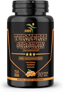 Turmeric Curcumin with Black Pepper 1,500mg | 90 Veggie Capsules | Dietary Supplement with 95% Standardized Curcuminoids & Bioperine for Potency & Absorption | Non-GMO, Gluten Free