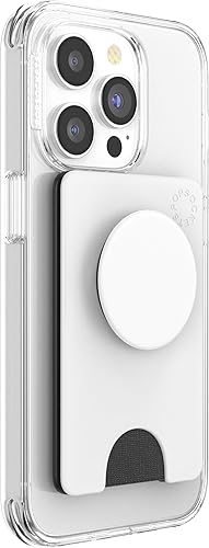 Miniatura 2 de PopSockets - Cartera de teléfono con agarre extensible para teléfono, tarjetero para teléfono - blanco y negro