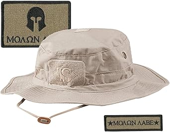 Gadsden and Culpeper Tactical Patches & Boonie Hat Bundle - Sand/Khaki