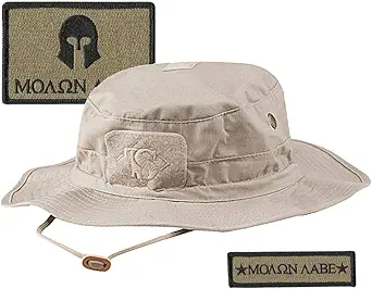 Gadsden and Culpeper Tactical Patches & Boonie Hat Bundle - Sand/Khaki