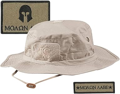Gadsden and Culpeper Tactical Patches & Boonie Hat Bundle - Sand/Khaki