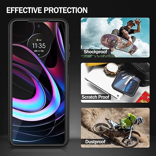 Miniatura 6 de wahhle Funda compatible con Motorola Edge 5G UW, protector de pantalla integrado de cuerpo completo, a prueba de golpes, ajuste delgado, funda