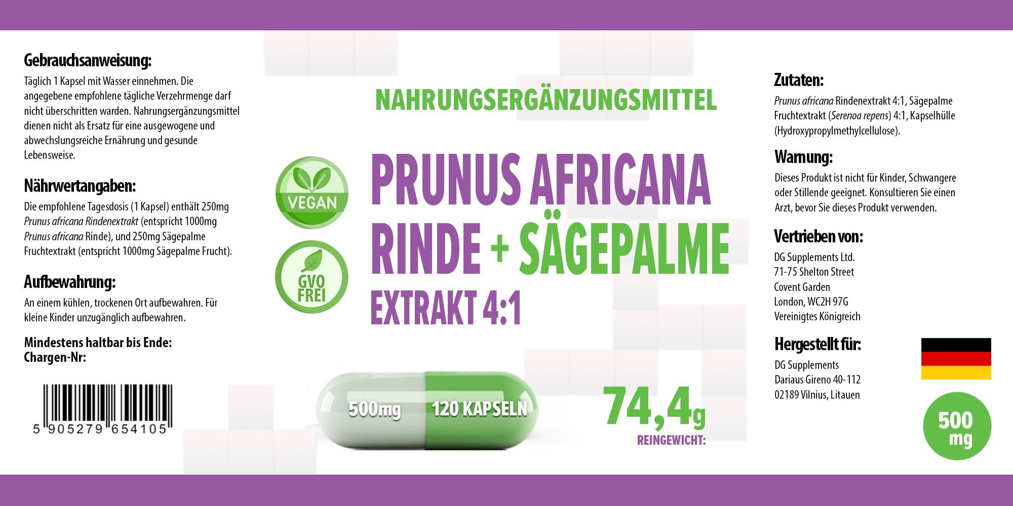Hepatica Saw Palmetto | estratto 4:1 500 mg | 120 capsule vegane | Serenoa – Serenoa repens | GMP & Testato da Laboratorio Indipendente