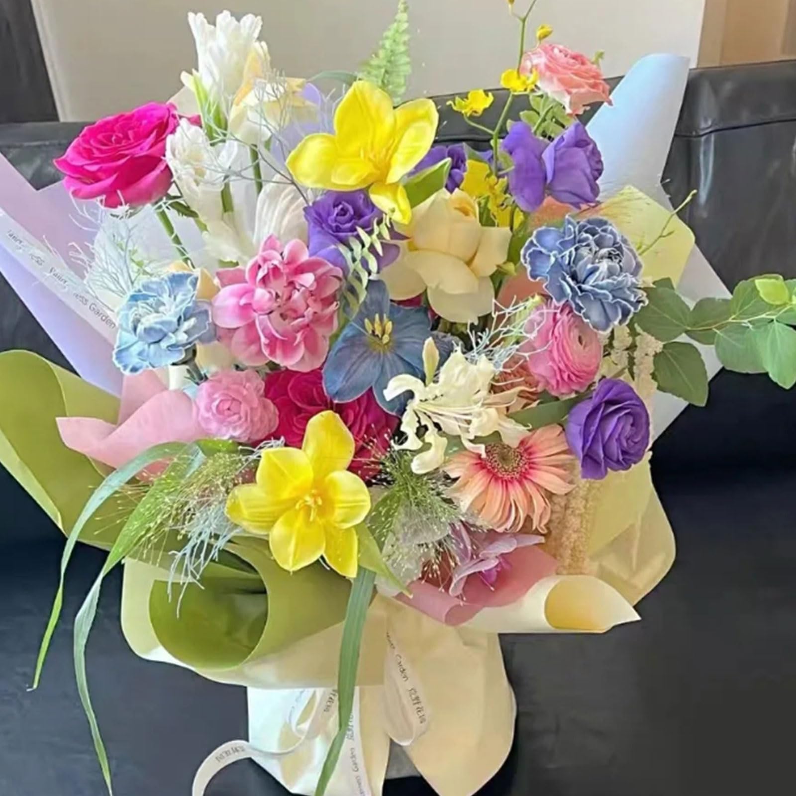 Rumvan - Papel De Regalo De Flores, 20 Hojas, Impermeable, Diseño De Ramo Floral, Para Boda, Regalo De Cumpleaños, Suministros De Floristería DIY ( Color Café