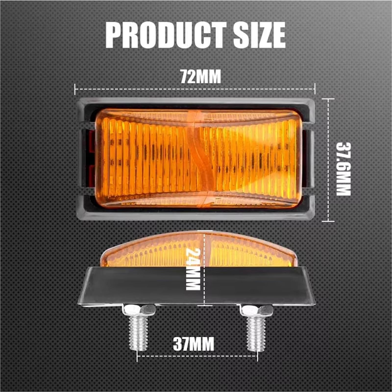 Indicatore di Direzione Rosso Giallo Luce Freno Posteriore Camion Coda LED Indicatore Laterale Della Lampada Indicatori 12V 24V Per Rimorchio RV Van 8LED Indicatore Laterale(10pcs Red Yellow)