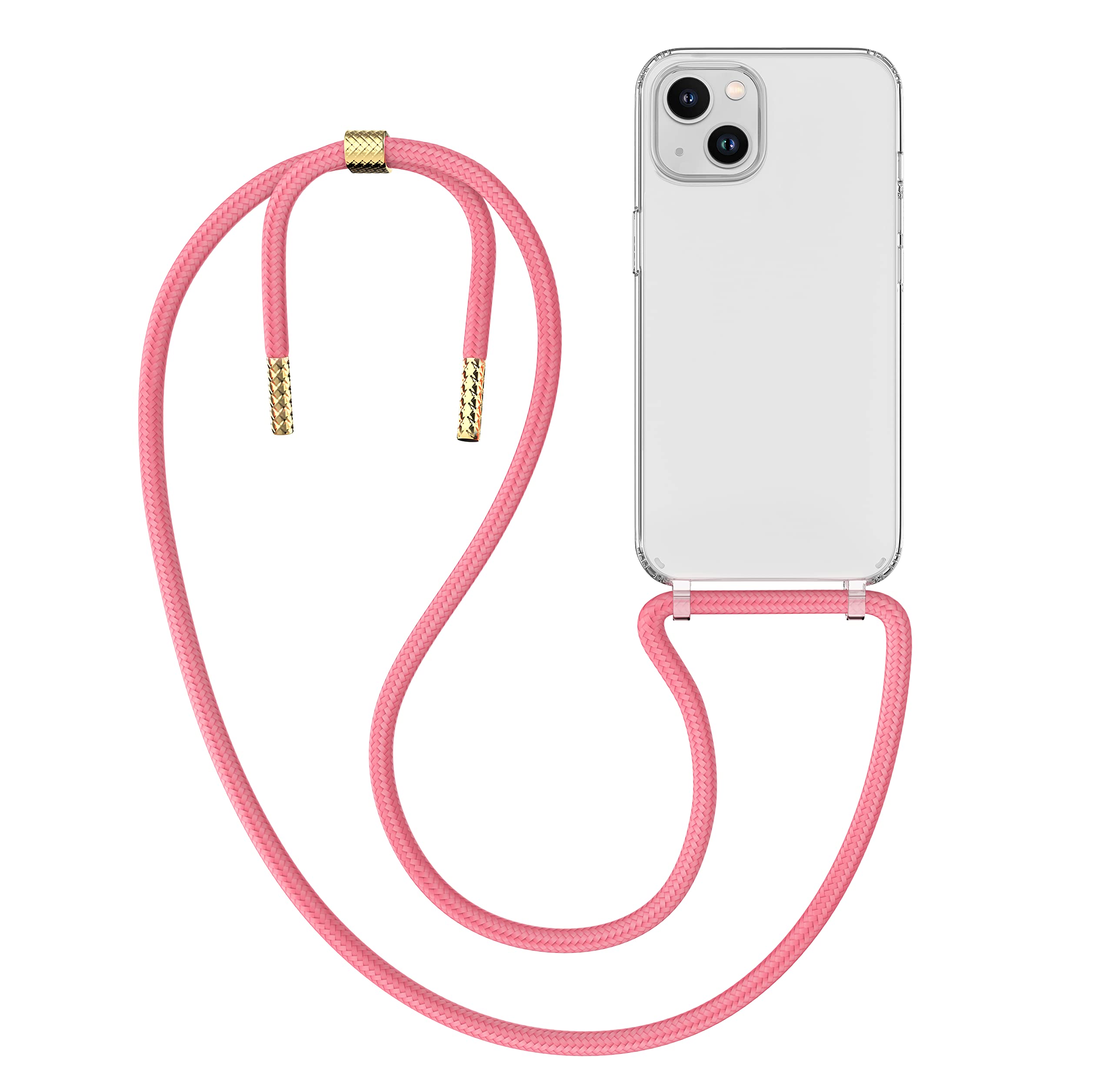MyGadget Cover per iPhone XS Max - Custodia con Corda - Case con Cordino Trasparente Antiurto con Laccio | Tracolla - Practical Stylish - Rosa