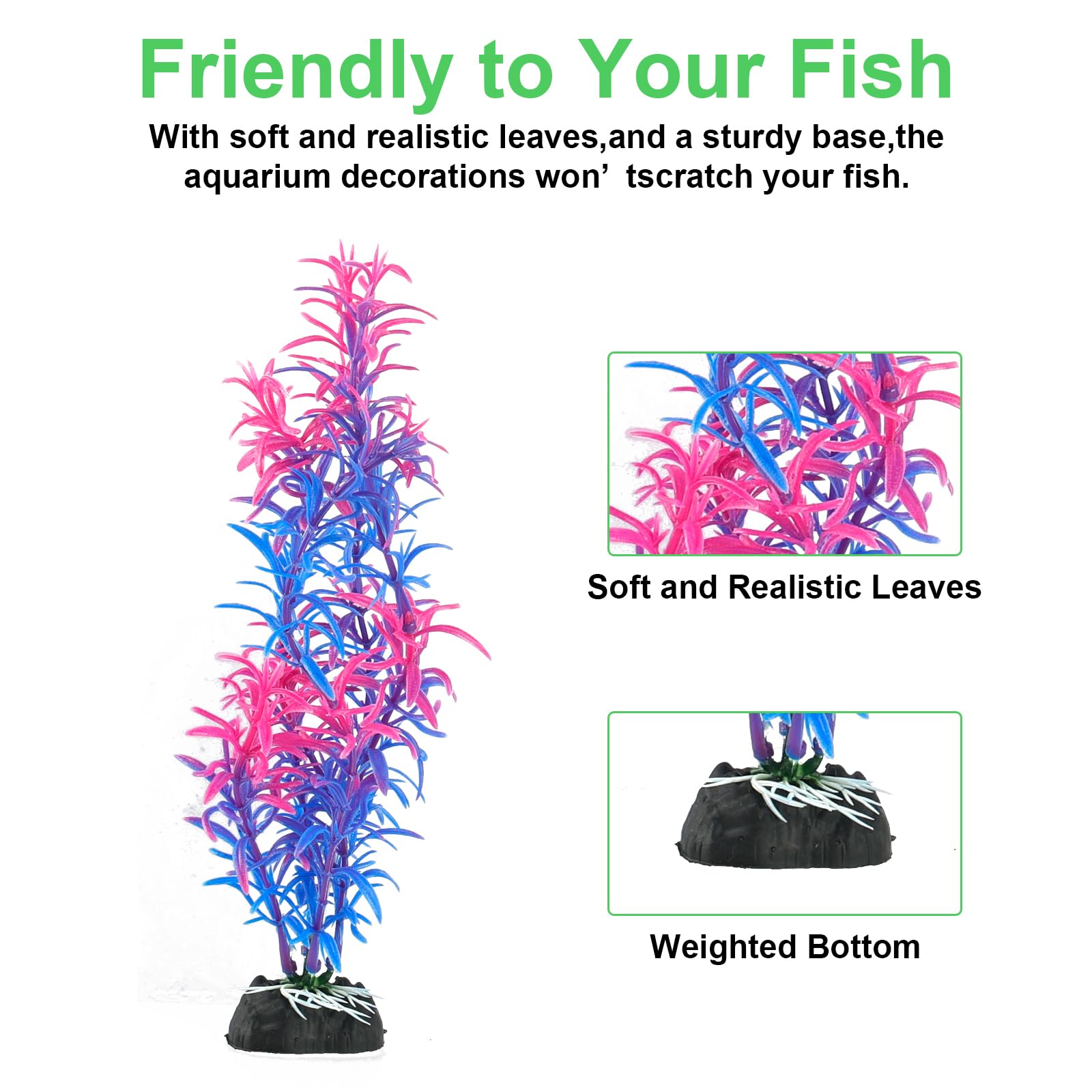 FENGQQKJ Aquarium Deko Set - 11 Künstliche Wasserpflanzen In Bunten Farben