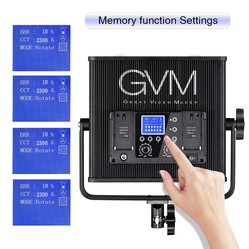GVM LED Videoleuchte Panel mit Stativ, 672S 3200K-5600K LED Video Beleuchtung 20000Lux/0,5m LED Studiolicht Dauerlicht Fotografie licht für Videolicht YouTube Fotografie Studioset (2er-Pack)