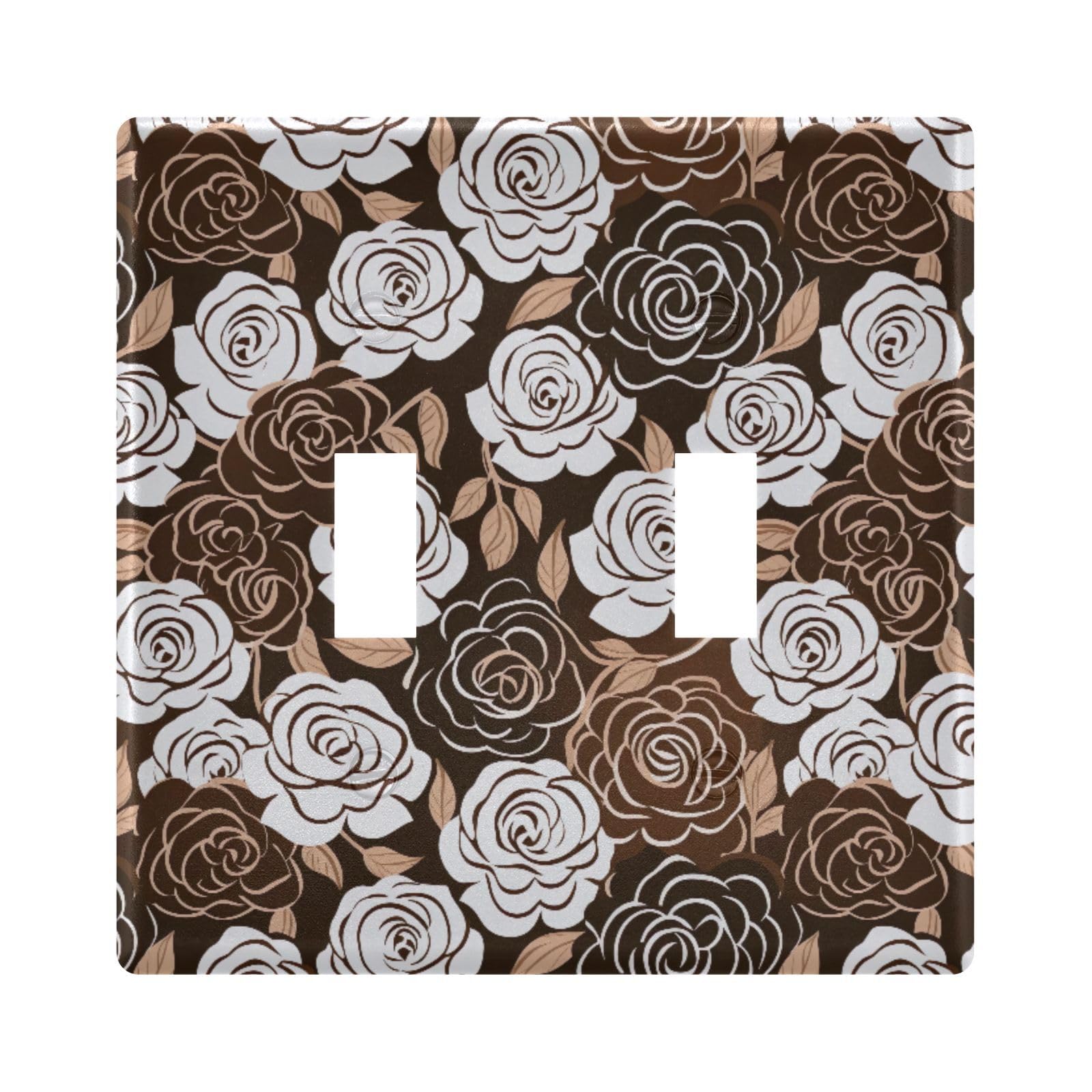 UMIRIKO Rose Flower Light Switch Cover Plate Covers Decorative Double Toggle Home Decor 202a8844