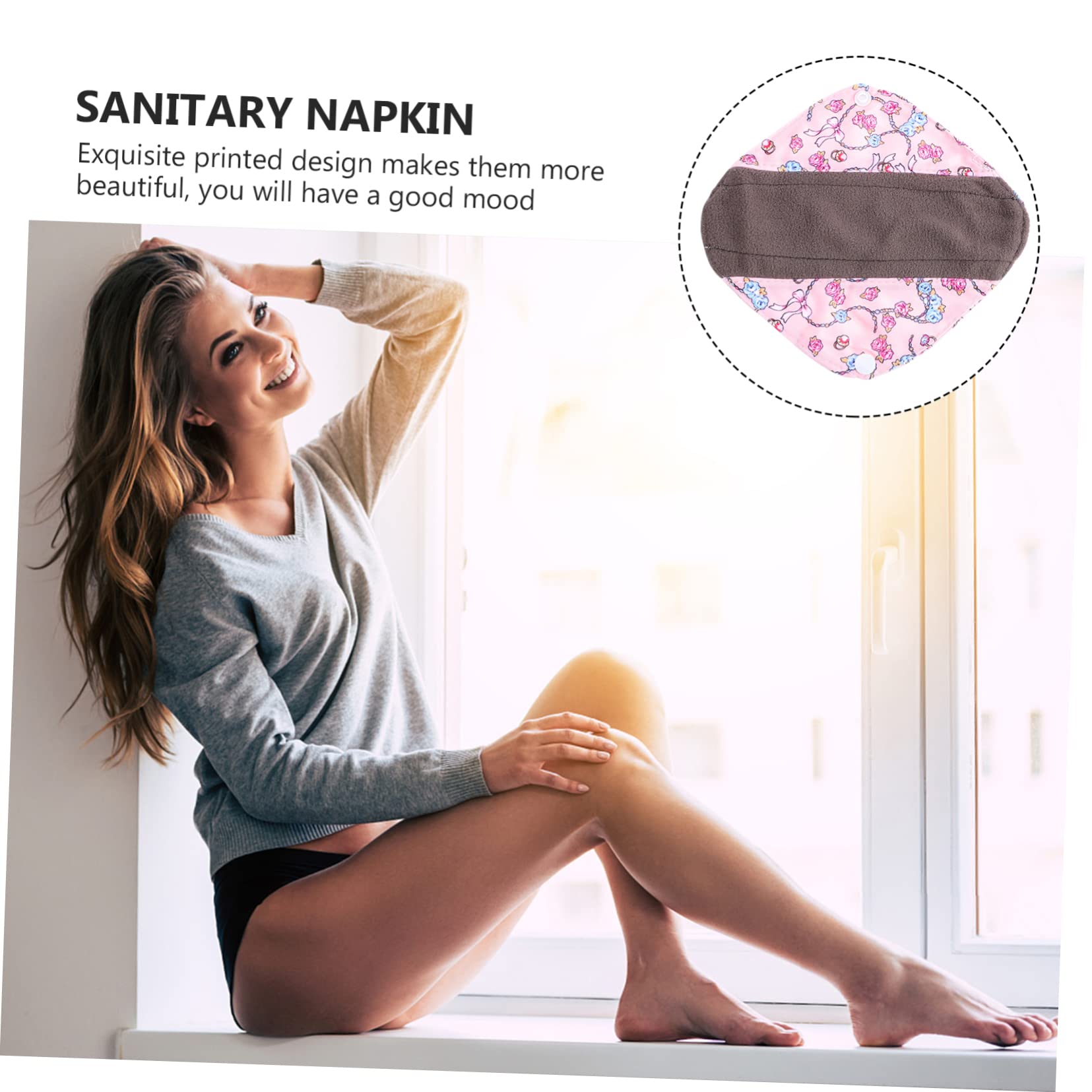 Healvian 3 Juegos Toalla De Tía Lavable Toalla Sanitaria Compresas Menstruales Reutilizables Almohadillas Femeninas Mujer Sanitaria La Capa Exterior Es De Tela Estampada. 5 Piezas * 3