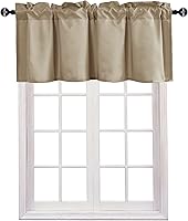 Vista 20 de JIUZHEN Cortinas de cenefa para ventana de cocina, cenefas para ventana de sala de estar/sótano, cortinas de ventana de baño, aislamiento térmico