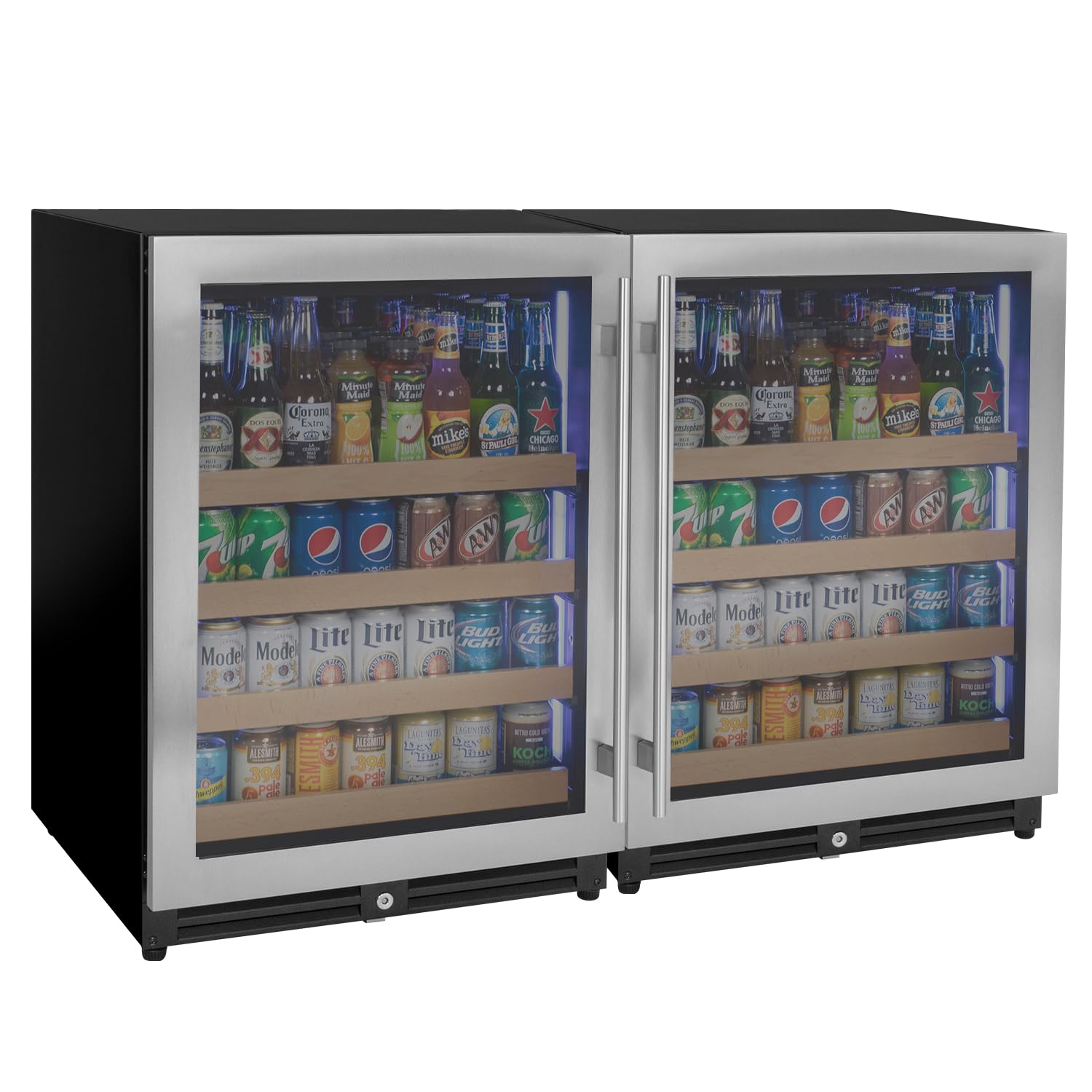 Allavino Reserva Series Stainless Steel Side-by-Side Beverage Center 2X-VSBC24L-SS | Fridge.com