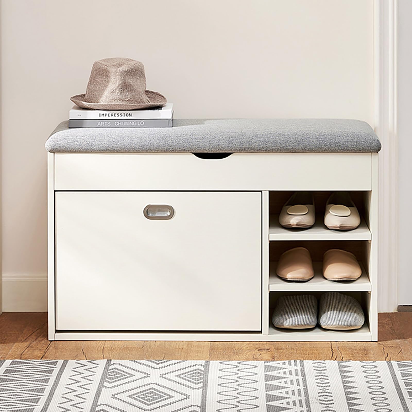 Banc de rangement à chaussures pour optimiser les petits espaces et éliminer le désordre