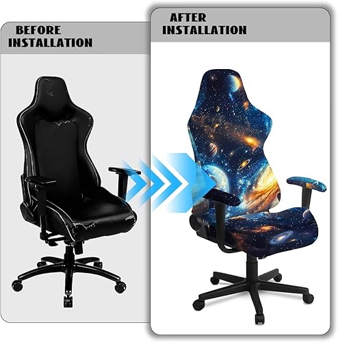 Miniatura 6 de Cosmic Galaxy - Fundas para sillas de videojuegos, resistentes a los arañazos, color azul, con cremallera, antideslizante, protector para silla de