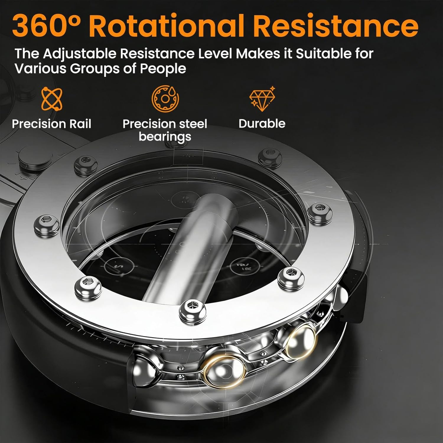 Burn Machine Arm Workout Appliances 360° Rotatable Forearm Exerciser 5 Levels Resistances Adjustable 8 to 15 Pounds Multi-Functional Rotational Trainer Grip Strength Trainer for Home and Gym Workouts