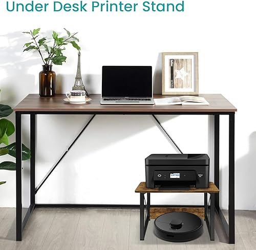 Miniatura 7 de ELITEROO Soporte de impresora de escritorio con almacenamiento, estante soporte de impresora, organizador de escritorio para el hogar y la oficina,