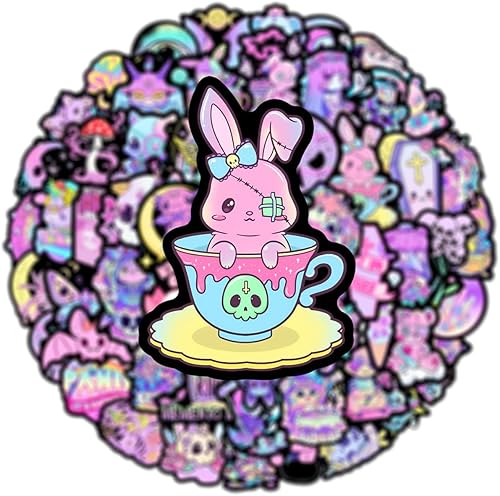 Miniatura 4 de Lindas calcomanías góticas para niños, 50 calcomanías de vinilo impermeables para botellas de agua, cuadernos, portátiles, fundas de teléfono,