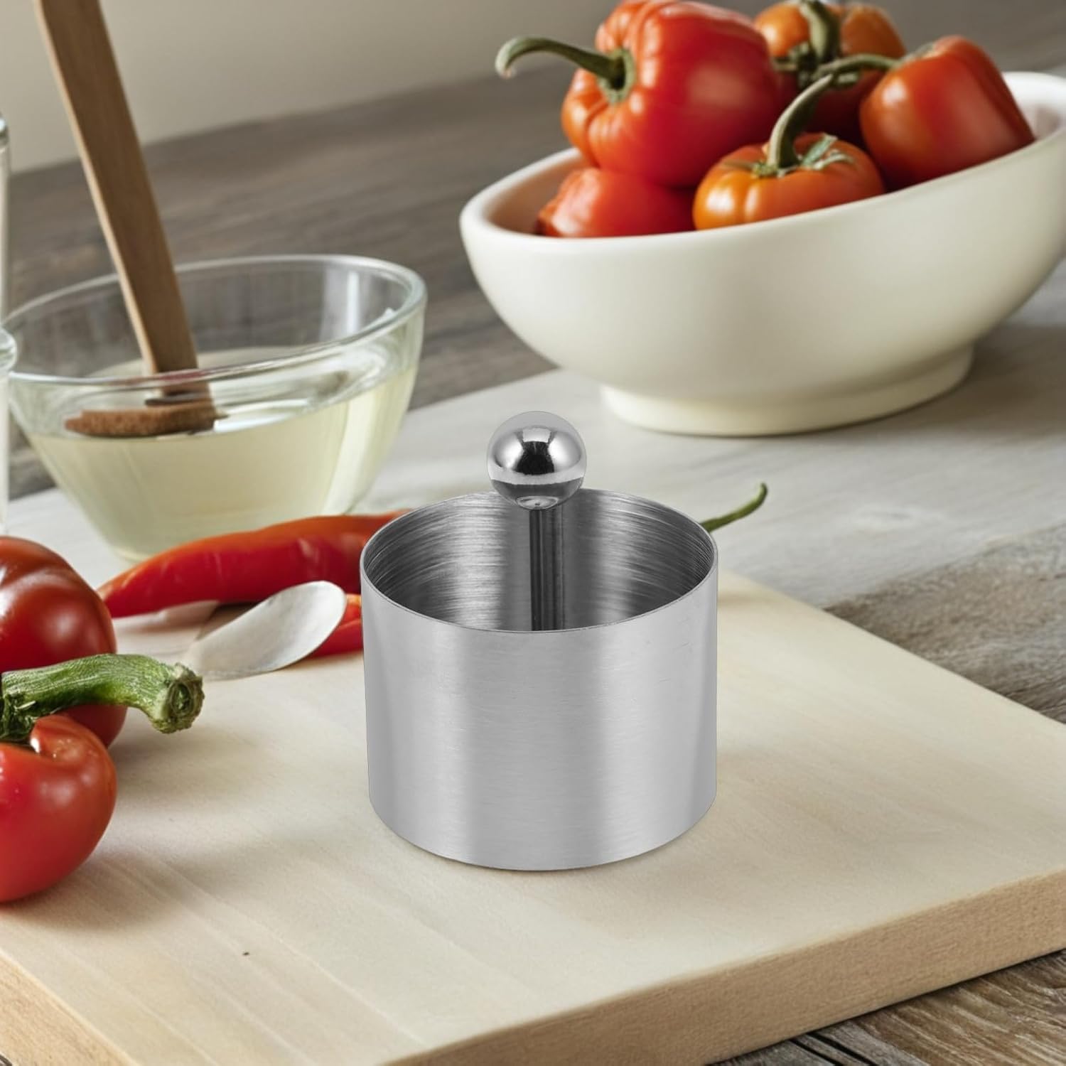 2pcs Stainless Steel round Dish Mold with Pusher for Xmas