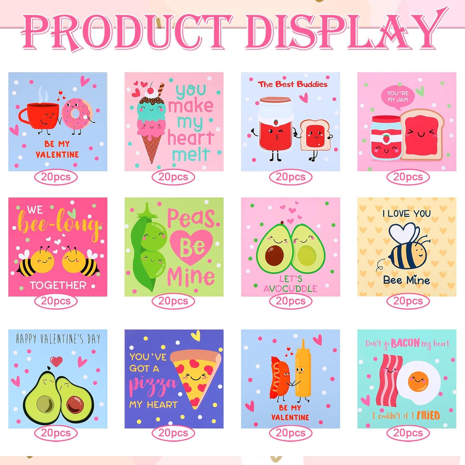 Engrowtic 240 Pack Valentine's Day Cards with Envelopes Assortment Bulk Classroom Kids Greeting Cards 4.7 x 4.7'' Heart Greeting Cards Wedding Card with Envelopes and Stickers for Valentines Day
