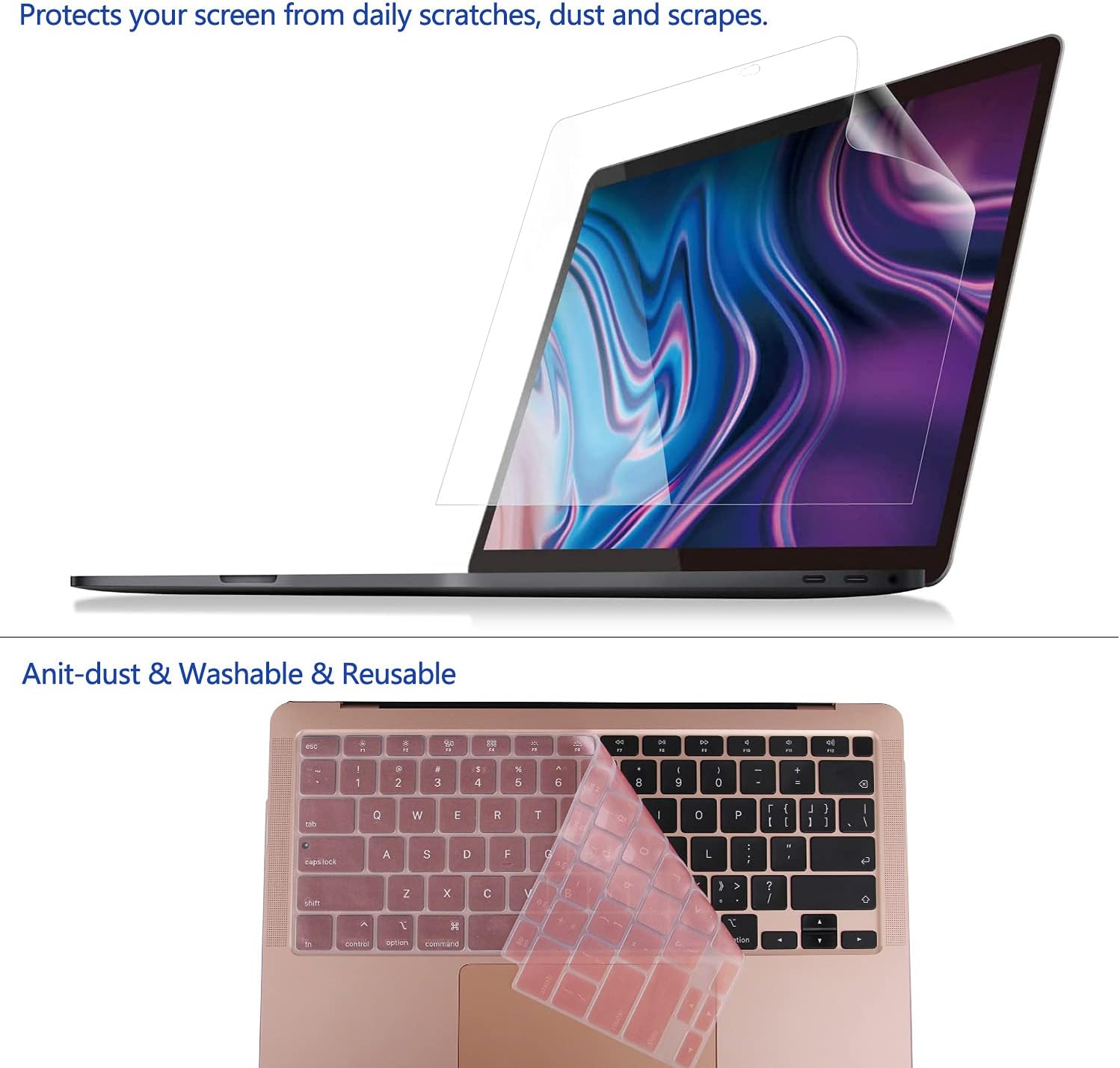 B BELK Compatible with MacBook Air 13 inch Case 2021 2020 2019 2018 Release Model: M1 A2237 A2179 A1932, Hard Shell Case + Keyboard Cover + Screen Protector, Mac Book Air M1 Case, Peony Floral