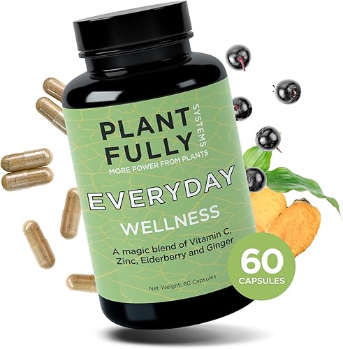 Miniatura 8 de Vitaminas de bienestar diario para el apoyo del sistema inmunológico, extracto de jengibre y baya de saúco con zinc y vitamina C para adultos,