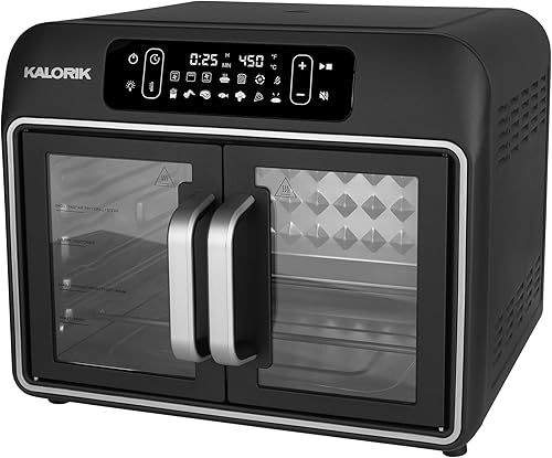 Miniatura 10 de Kalorik Horno de convección de freidora de aire, serie de diseñador, 26 cuartos de galón con ventilador de doble velocidad, puertas francesas de