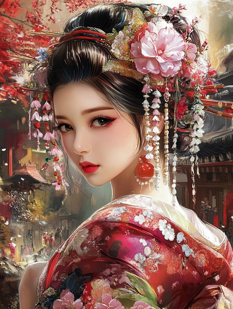 LEYIUYIU 5D Diamond Painting Kit: DIY Creative Wall Decor Craft Kit Designed for Adults and Beginners - Portrait of a Beauty - 40x50cm