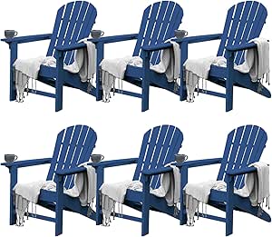 Sedia Adirondack OTSUN In Polietilene Per Esterni, Azzurro: Resistente E Comoda Per Giardino, Terrazza O Piscina - 2
