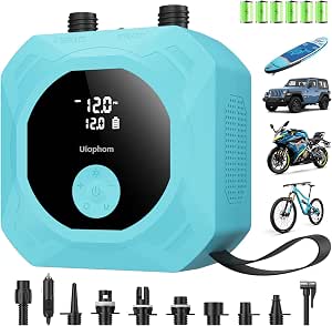 Electric Paddle Board Pump, 50PSI High Pressure Rechargeable SUP Pump, Intelligent Dual Stage Inflation & Deflation, Auto-Off for Stand Up Paddle Boards, Car Tires, Boats, Surfing Kite, Tent