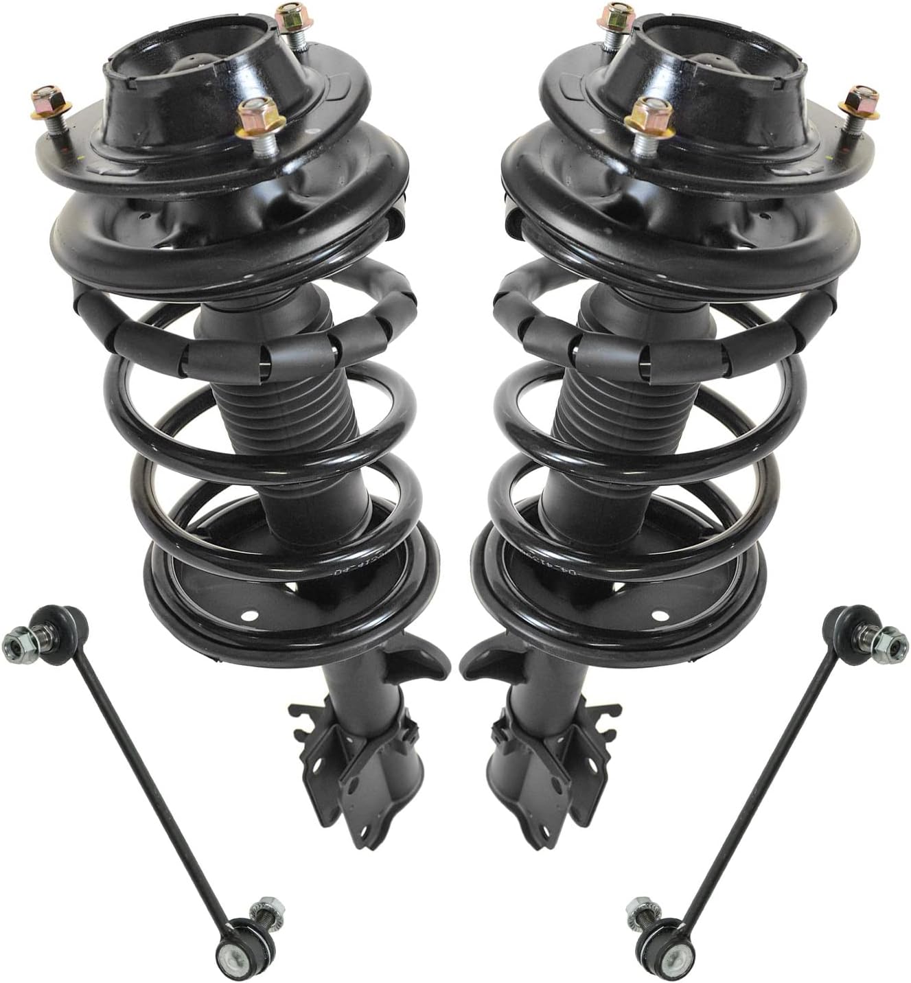 TRQ Front Suspension Kit Complete Strut & Coil Spring Assembly Sway Bar Stabilizer Link Compatible with 2005-2009 Hyundai Tucson 2005-2010 Kia Sportage