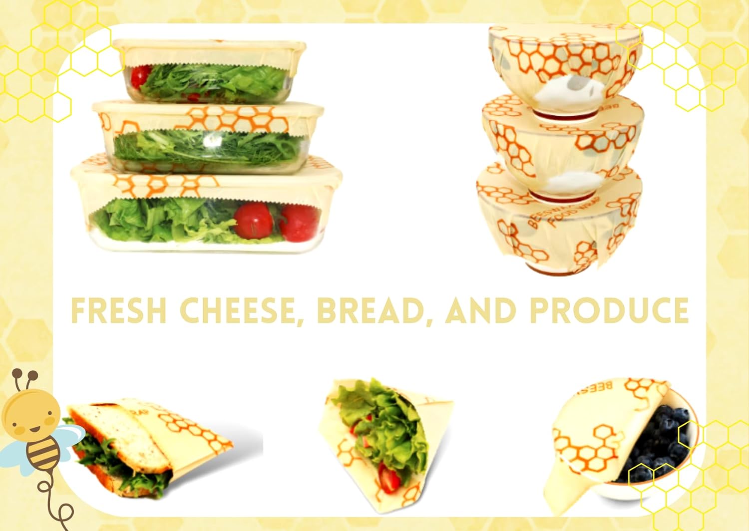BeesWax Wrap Reusable Eco-Friendly Beeswax Food Wraps – XXL Roll for Versatile Sustainable Food Storage, Made with USA Organic Cotton, Cut to Size image 5