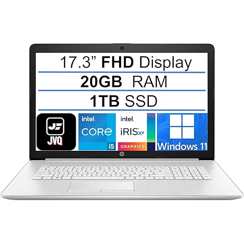 HP 2022 Pavilion 17 Laptop, 17.3" FHD IPS Display, 11th Gen Intel i5-1135G7(Up to 4.2GHz, Beat i7-10710U), 20GB RAM, 1TB PCIe SSD, HDMI, WiFi, Bluetooth, Webcam, Windows 11+JVQ MP