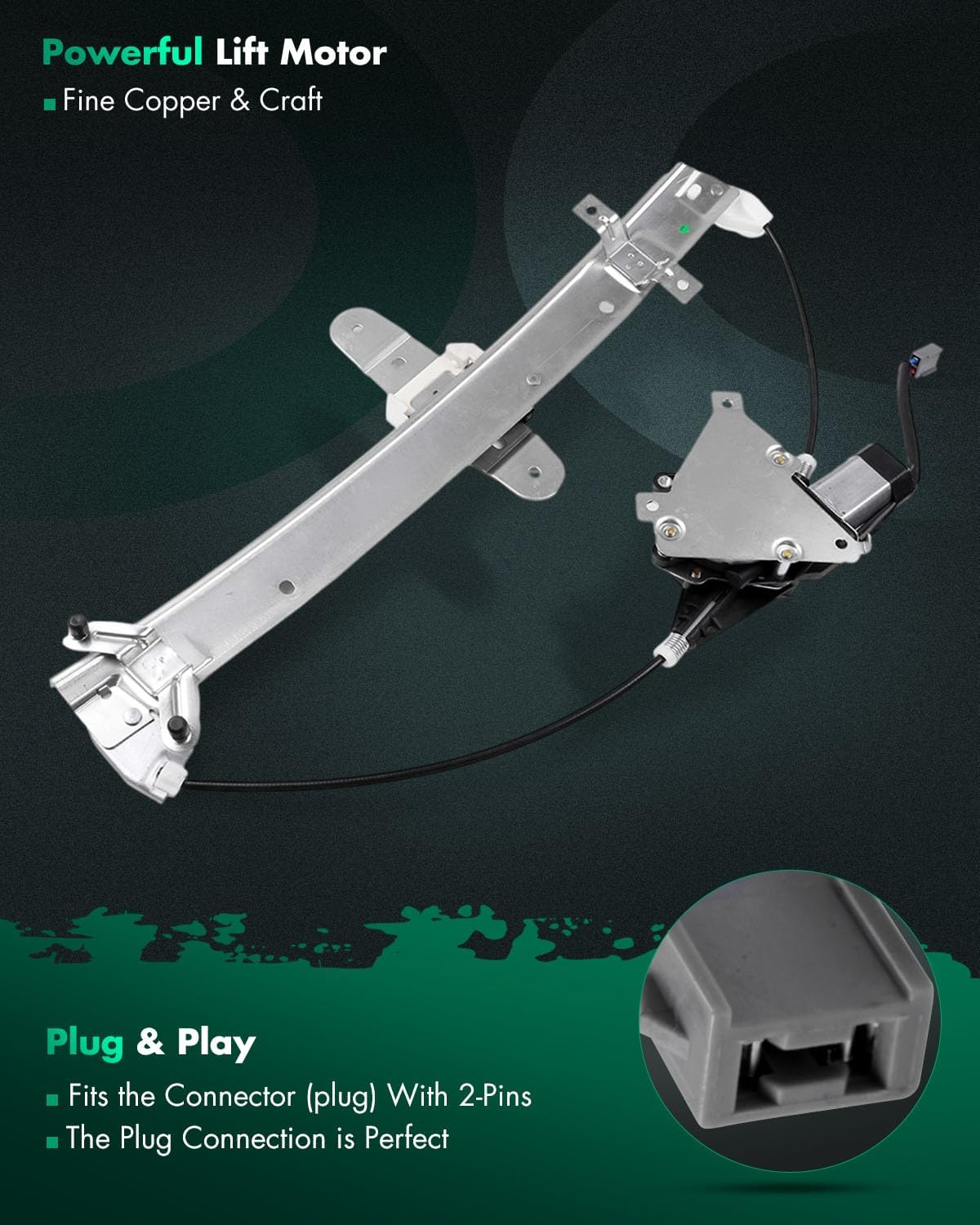 SCITOO Rear Right Passengers Side Power Window Regulator with Motor Assembly Replacement fit for 1998-2011 For Lincoln Town Car 3W1Z5423395AA 741689