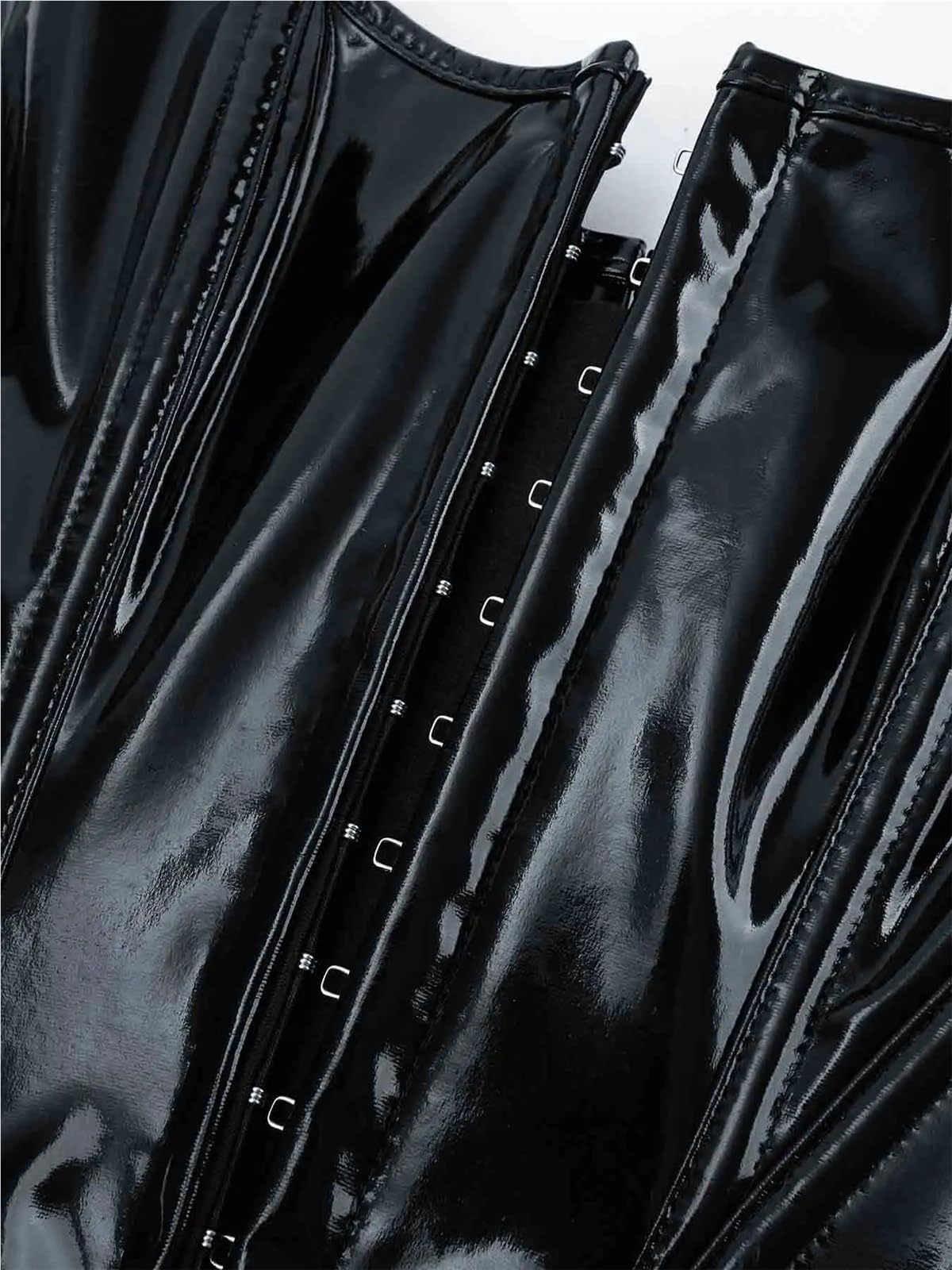Generico Corsetto con pelle lucida e corsetto seno, molto sexy. Indossare un cappotto modellante all'esterno della vita per Donna