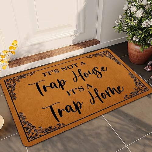 Miniatura 2 de Ytanie Tapetes de bienvenida para puerta delantera, entrada al aire libre, no es una trampa, es una trampa, tapete de goma antideslizante para el