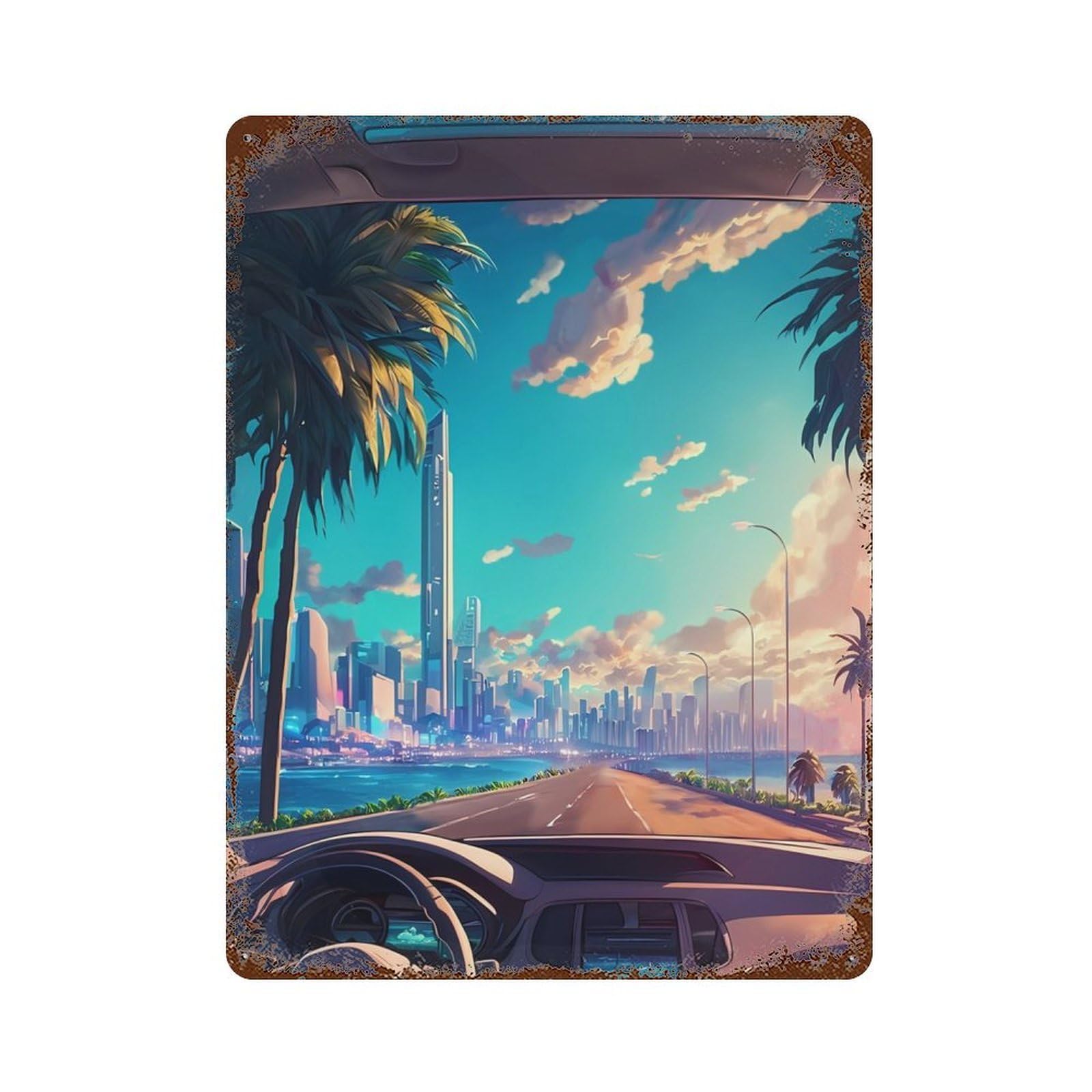 The Ride 15.7"x11.8" Retro Metal Sign, Old School Wall Decor for Office, Studio And Wall Decor